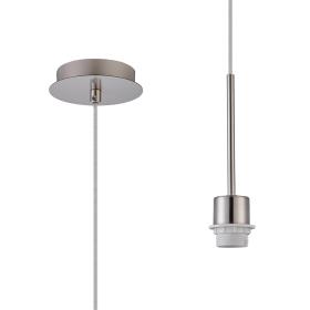 D0904SN  Carrie Satin Nickel 1 Light E27 Universal Single Pendant